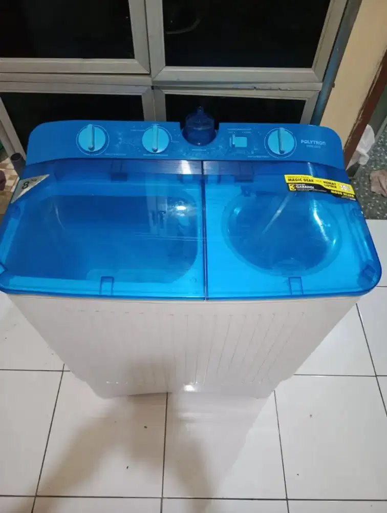 MESIN CUCI MERK POLITRON KAP 8KG NORMAL SIAP PAKAI