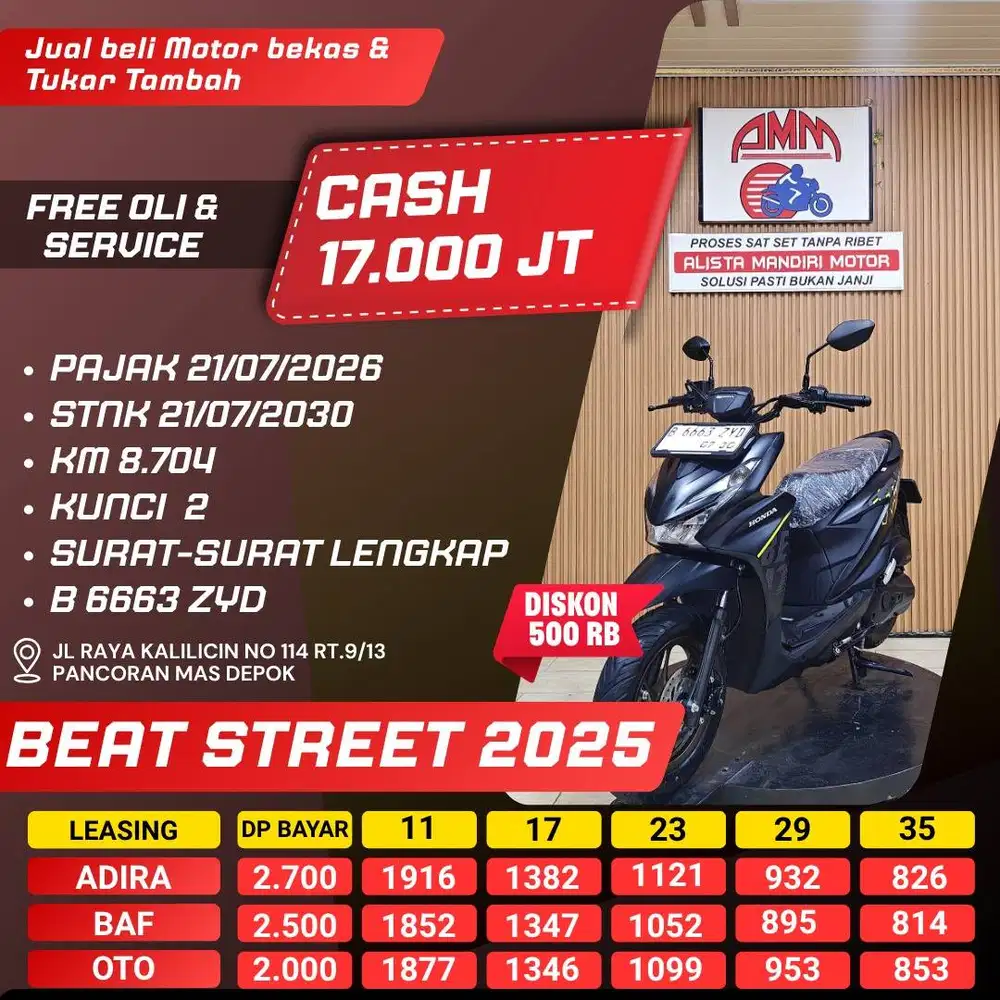 BEAT STREET 2025 BISA CASH/KREDIT/TRADE IN/PAKAI CC/PAYLATER