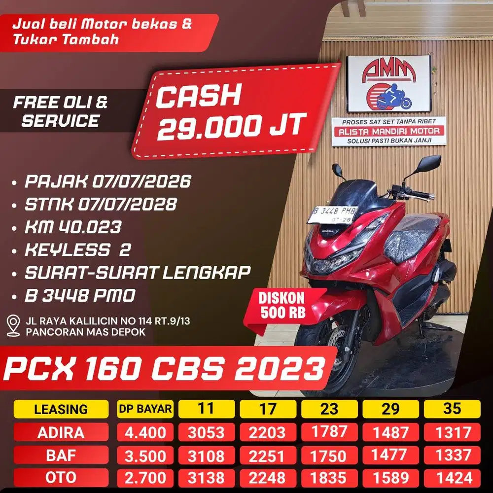 PCX 160 CBS TH 2023 BISA CASH/KREDIT/TRADE IN/PAKAI CC/PAYLATER