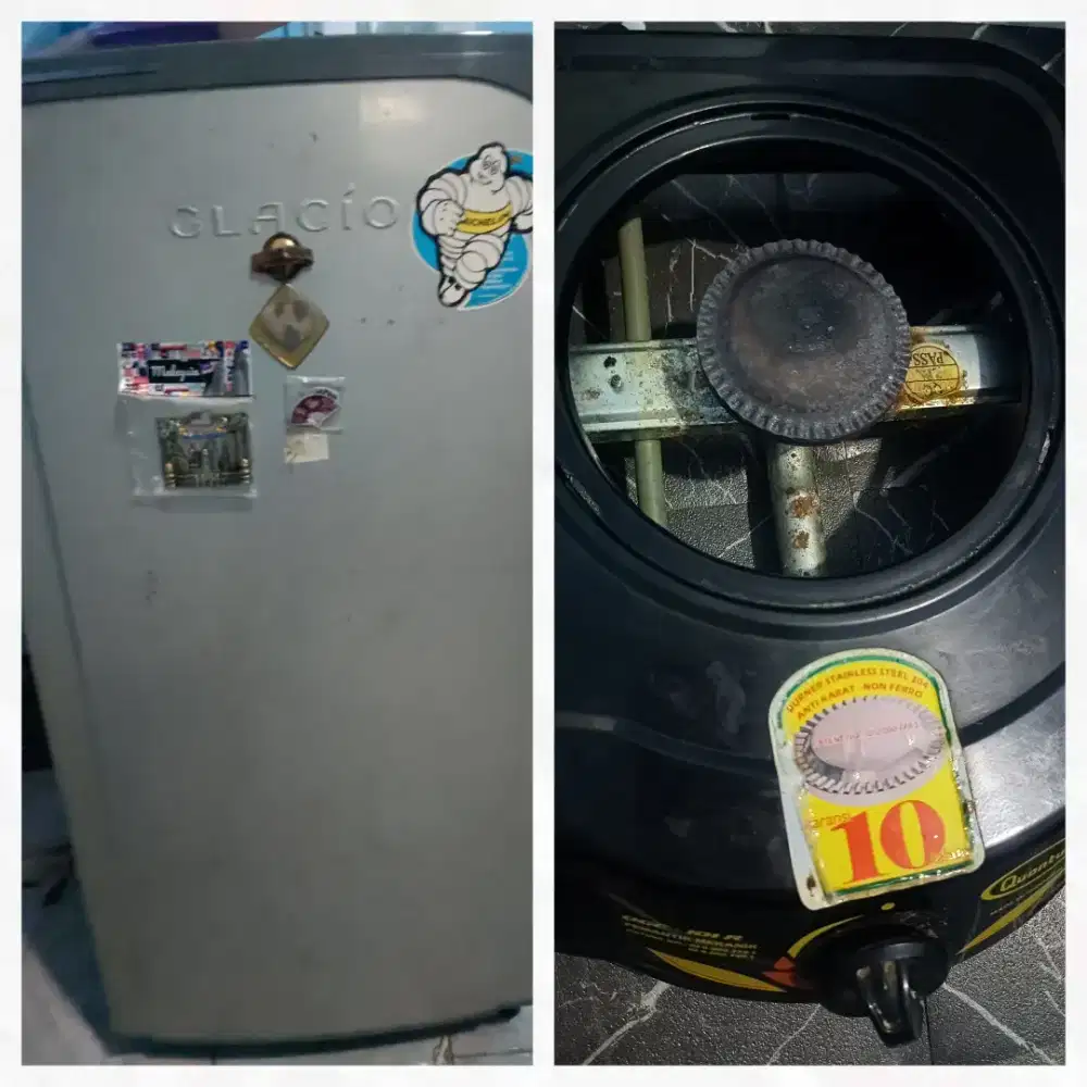 Kulkas freezer 1pintu & kompor gas include regulator