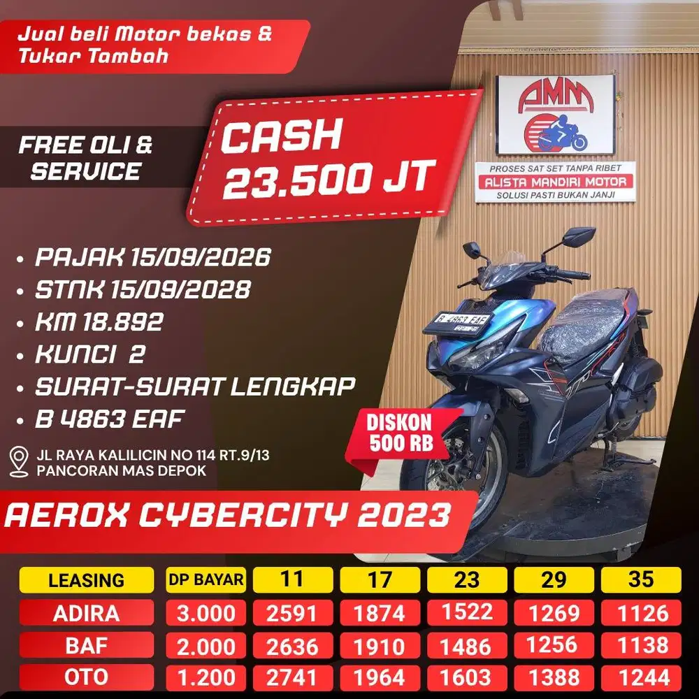 KREDIT 1JT AEROX CYBERCITY 2023 BISA CASH/TRADE IN/PAKAI CC/PAYLATER