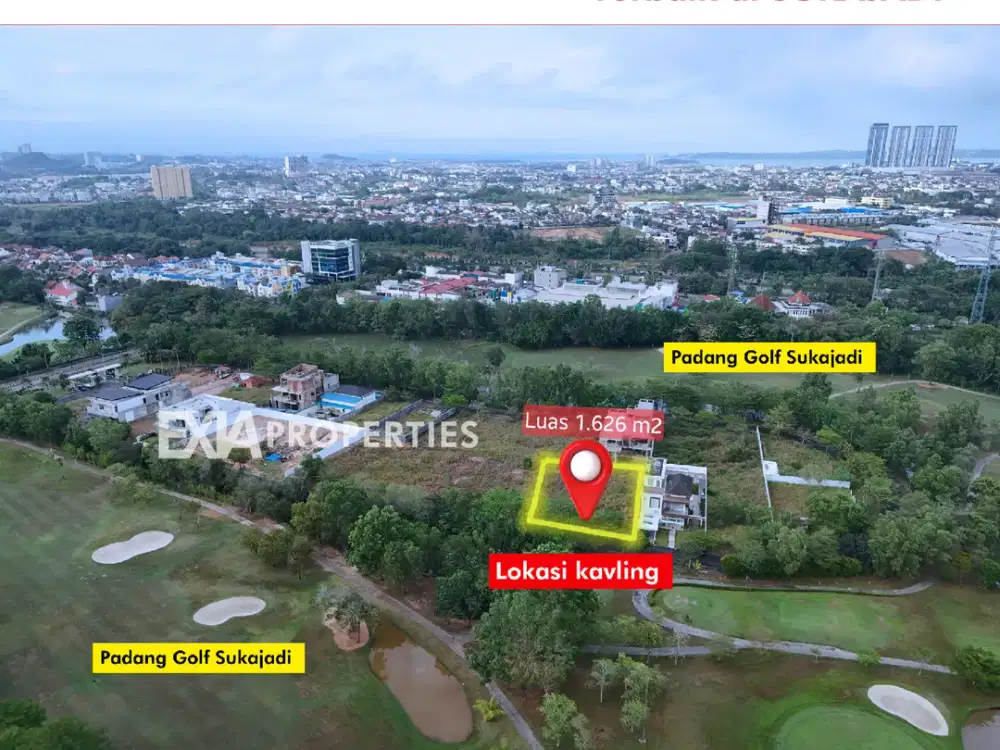 dijual kavling view Golf luas 1626 m2 Sukajadi hadap selatan harga super hemat