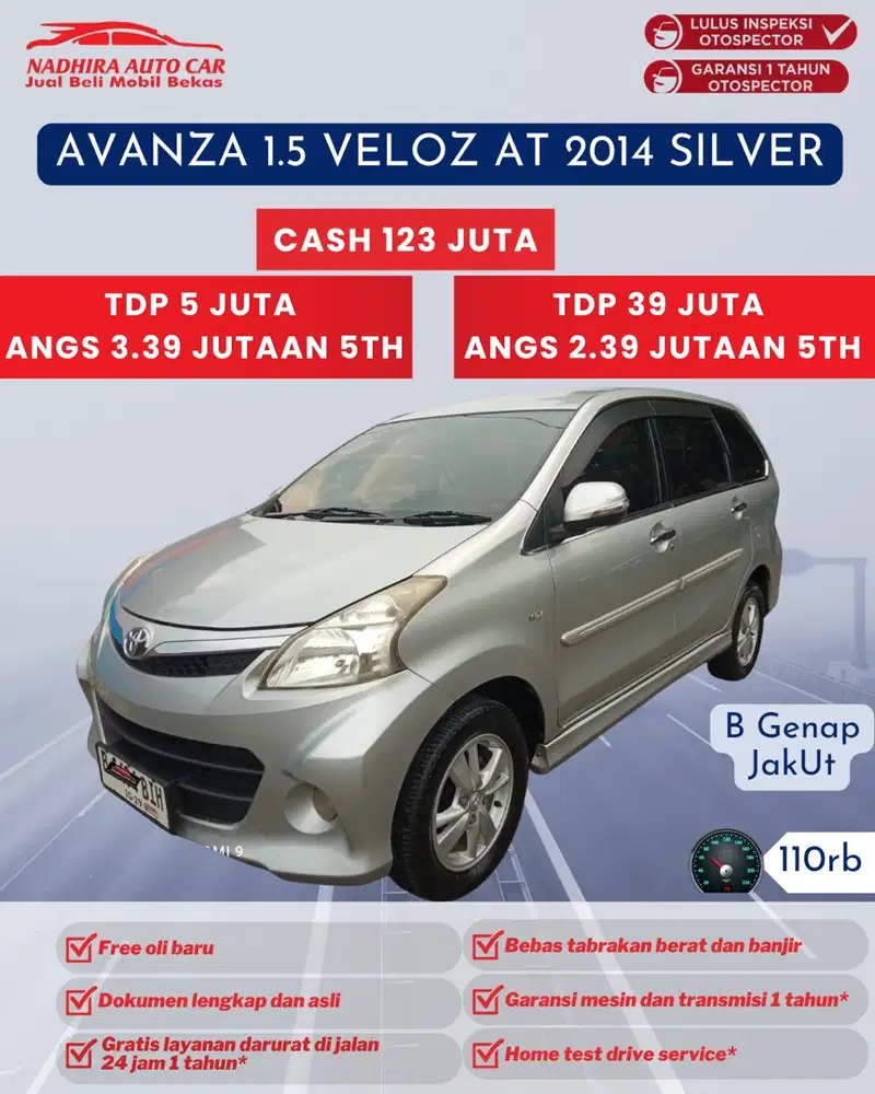 DP 5 Juta Avanza 1.5 Veloz AT 2014