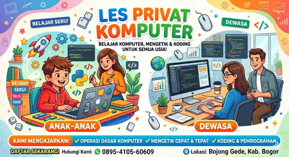 Kursus komputer untuk anak dan dewasa