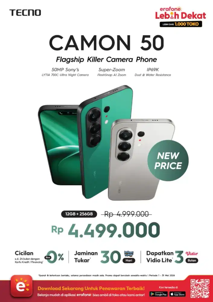 TECNO CAMON 50 12/256GB - Promo New Price & Cicilan Kredivo