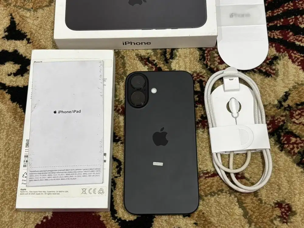 iPhone 16 128Gb Black iBox Garansi Aktif Fullset Original No Minus