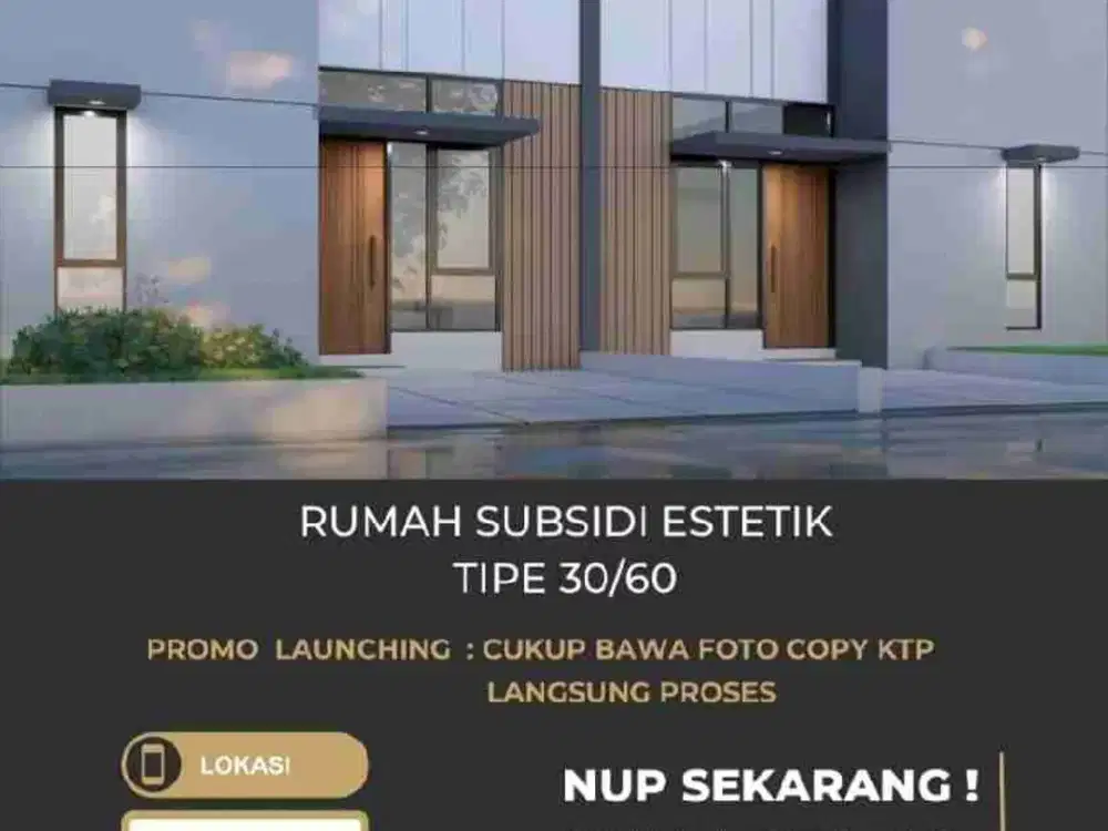 Dijual rumah subsidi estetik dan modern harga cash 125 juta dan harga KPR 185 juta