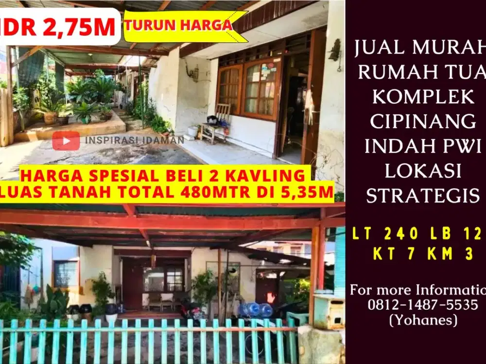 Murah Rumah Tua Komplek Cipinang Lokasi Strategis