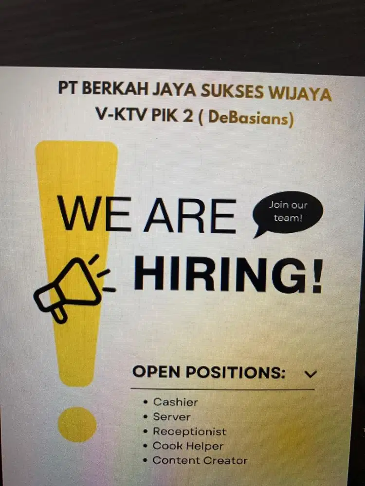 Lowongan Kerja di bidang F&B