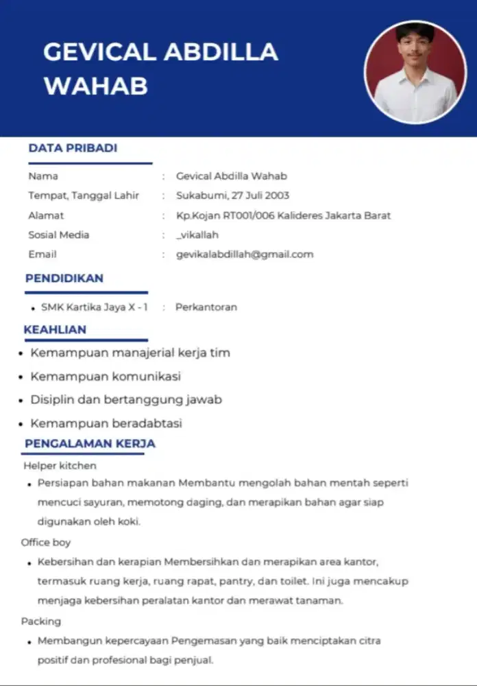 Sedang membutuhkan pekerjaan