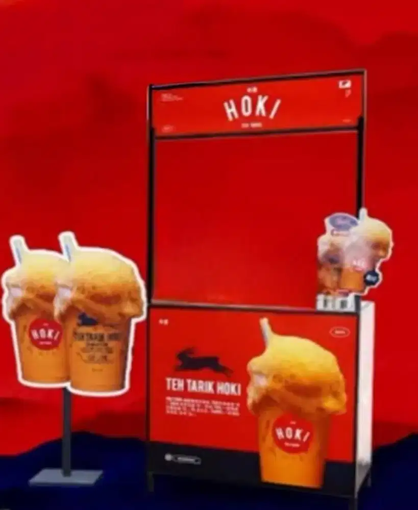 Rak Pameran / Tiang Iklan Merek HOKI Teh Tarik - Kondisi Bagus