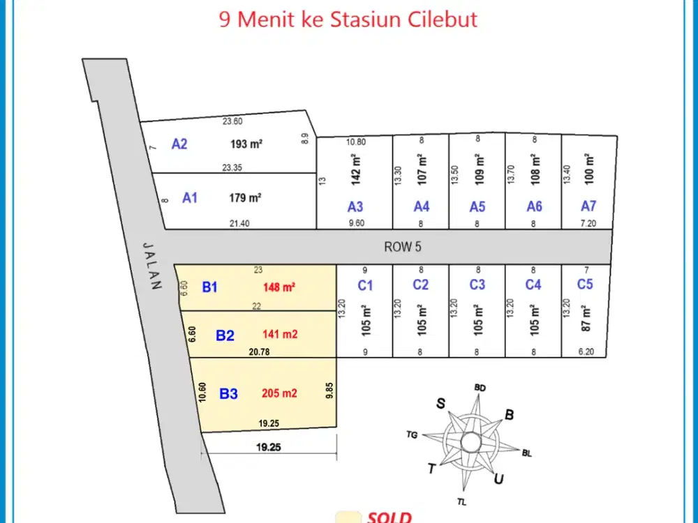 Kavling Strategis 9 Menit Stasiun Cilebut Free SHM