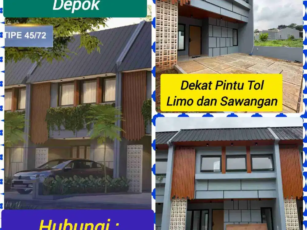 Rumah Murah Dekat Jakarta Selatan, Rumah Baru 2 Lantai Limo Cinere Meruyung Kota Depok, Akses dan Lokasi Strategis | WA 0812-9359-8063