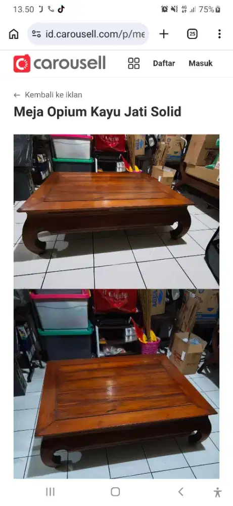 Meja Opium Kayu Jati Solid