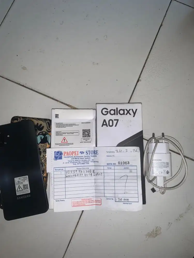 SAMSUNG A07 4/128 FULLSET SAMPE NOTA ADA