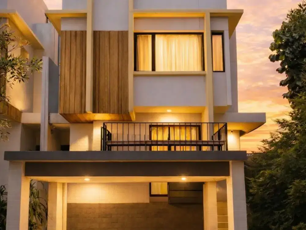 Dijual Rumah Hook 3 Lantai Attic Room Depan Taman Dekat QBig BSD