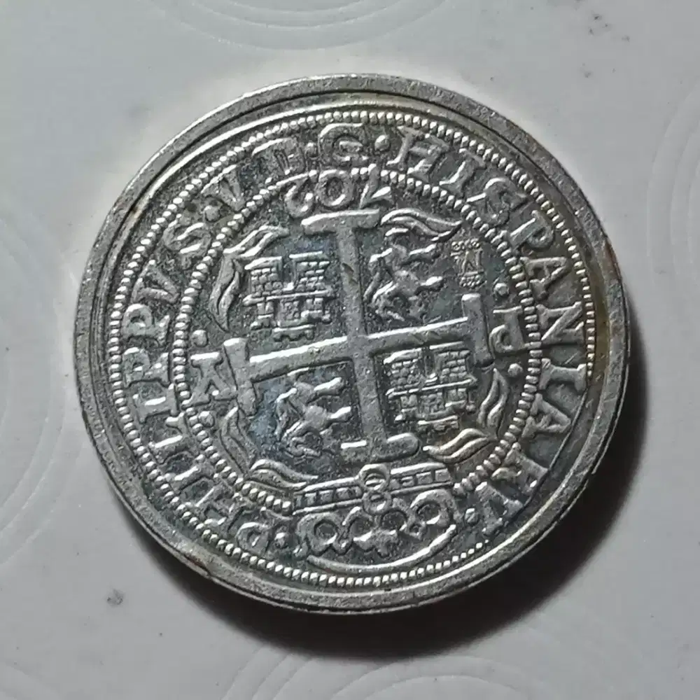 Koin Langka 1702 HISPAN 8 REALES MEXICO 38 MM