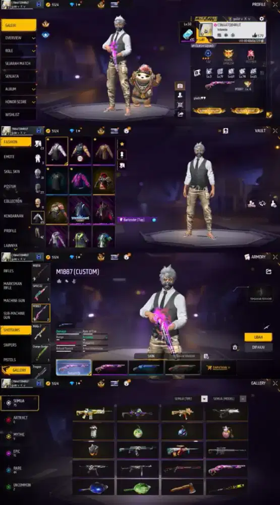 Akun free fire sg reapper