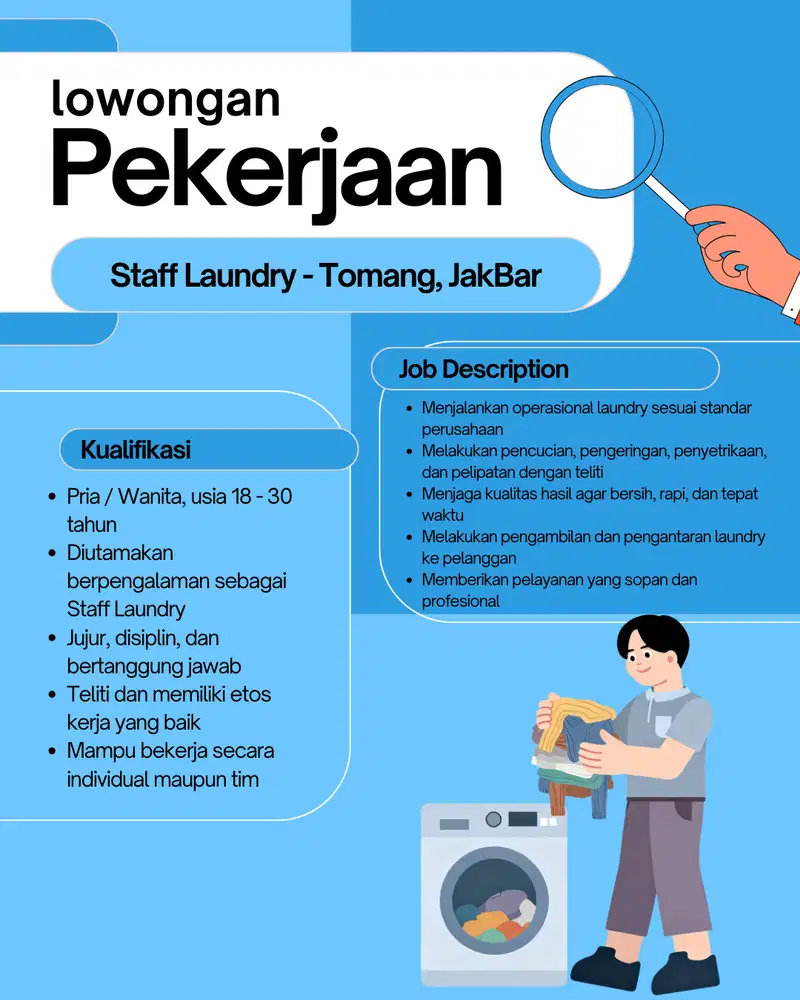 Lowongan Pekerjaan: Staff Laundry