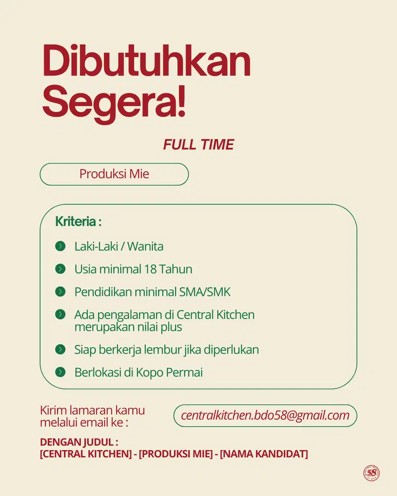 DICARI PRODUKSI MIE DAERAH BANDUNG KOPO