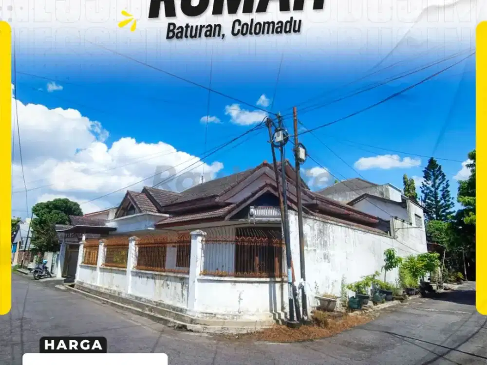 Dijual Rumah Megah Posisi Hook Lahan Super Luas 400m² (Hadap Timur & Utara) di Baturan Colomadu