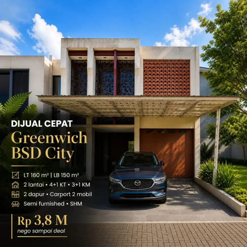 Nego sampe dealllll rumah cantik di green wich bsd