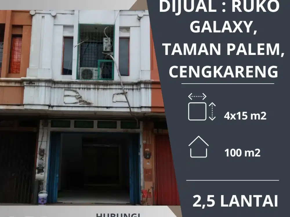 DIJUAL: Ruko di Galaxy, Cengkareng, Taman Palem