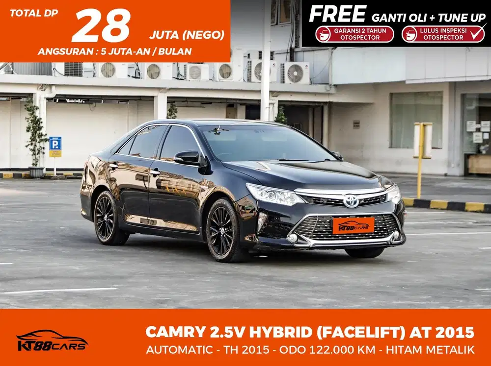 Dp 28 jt Bergaransi TOYOTA CAMRY 2.5V HYBRID AT (FACELIFT) 2015