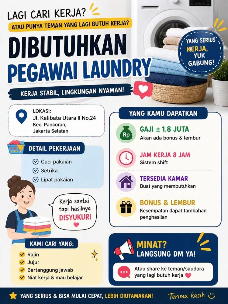 LOKER PEGAWAI LAUNDRY