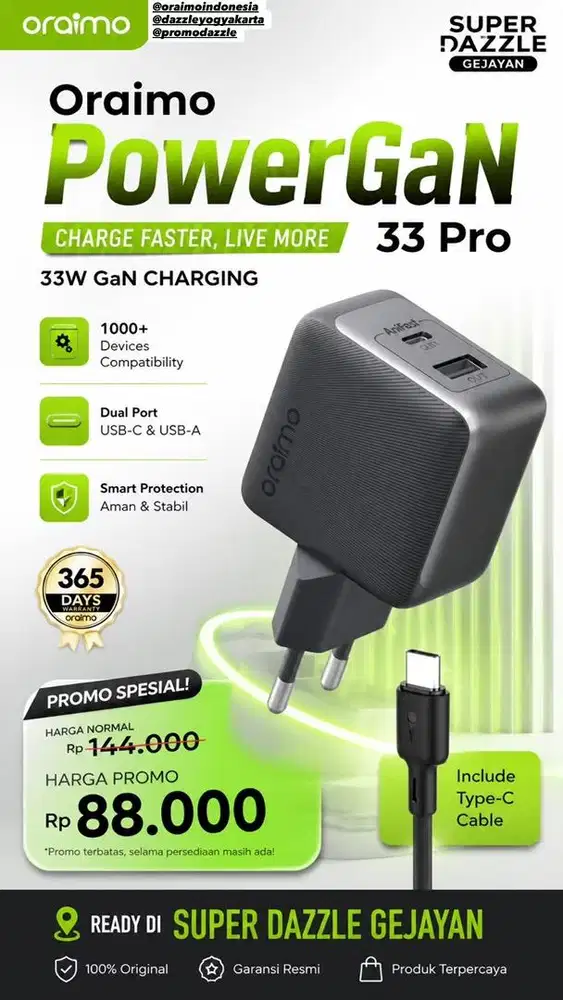 Charget 33 Watt Oraimo OCW-7331E+C54