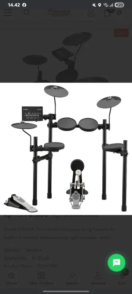 yamaha DTX432K electronic drum set
