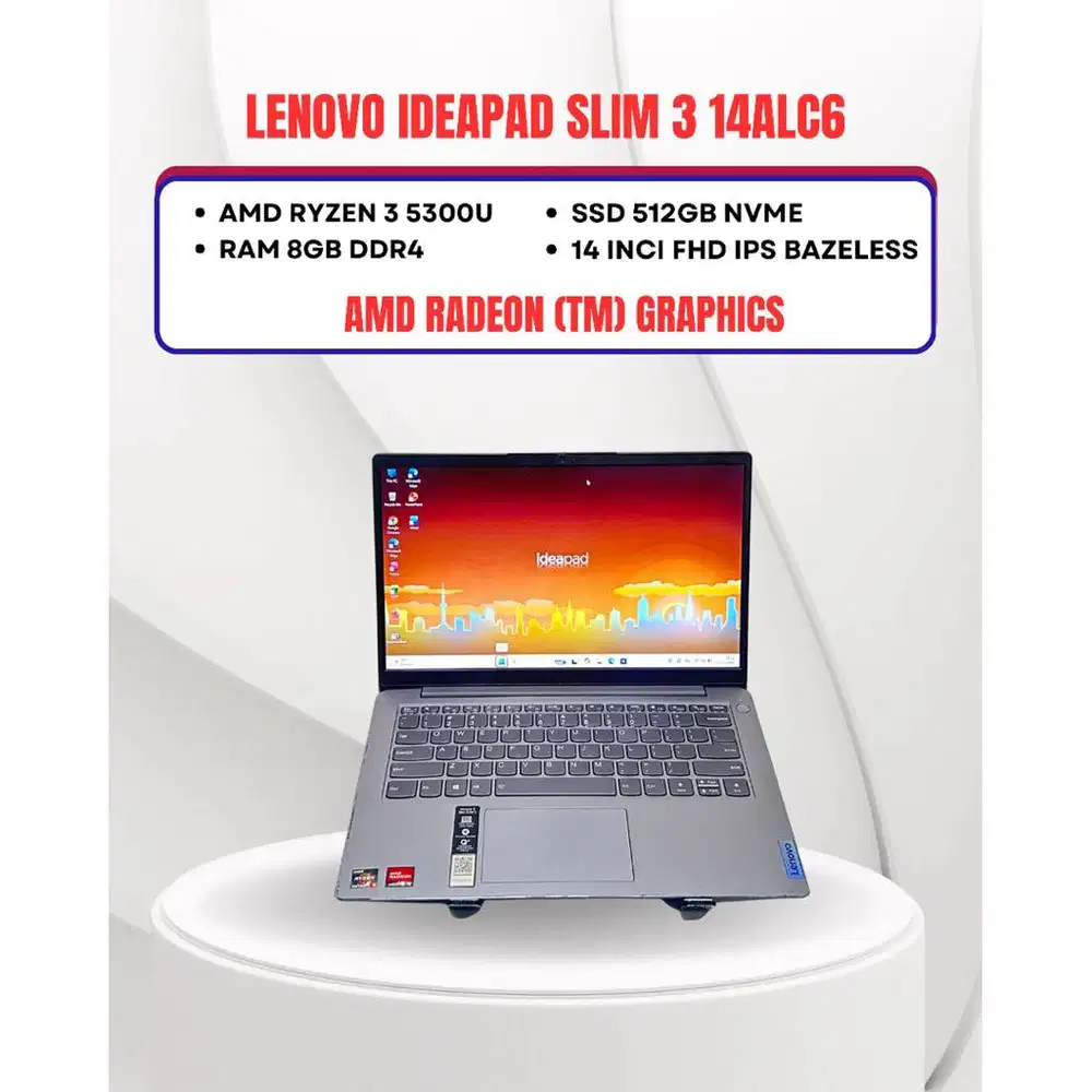 LENOVO IDEAPAD SLIM 3 14ALC6 AMD RYZEN 3 5300U RAM 8GB SSD 512GB 14inc