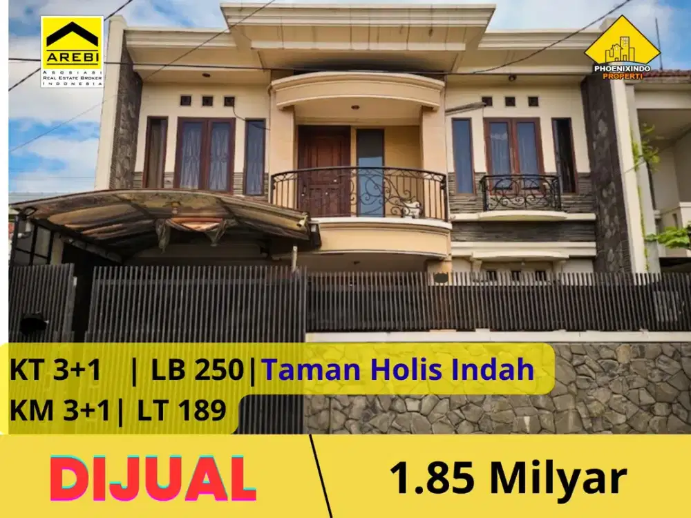 Rumah Mewah 2 Lantai di Taman Holis Indah Siap Huni | LT 189 m², 3+1 KT – 1,85 M!