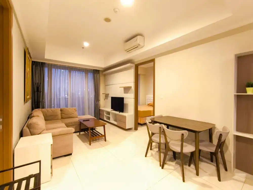 DIJUAL CEPAT CONDO TAMAN ANGGREK RESIDENCES 2+1 BEDROOMS FURNISH