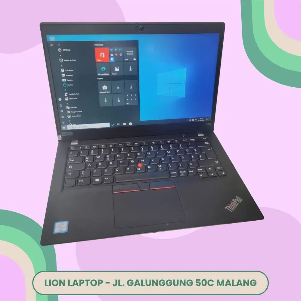 RAM 16GB SSD 256GB Core i5 Gen 8 Slim Lenovo Thinkpad X390 [07|05]