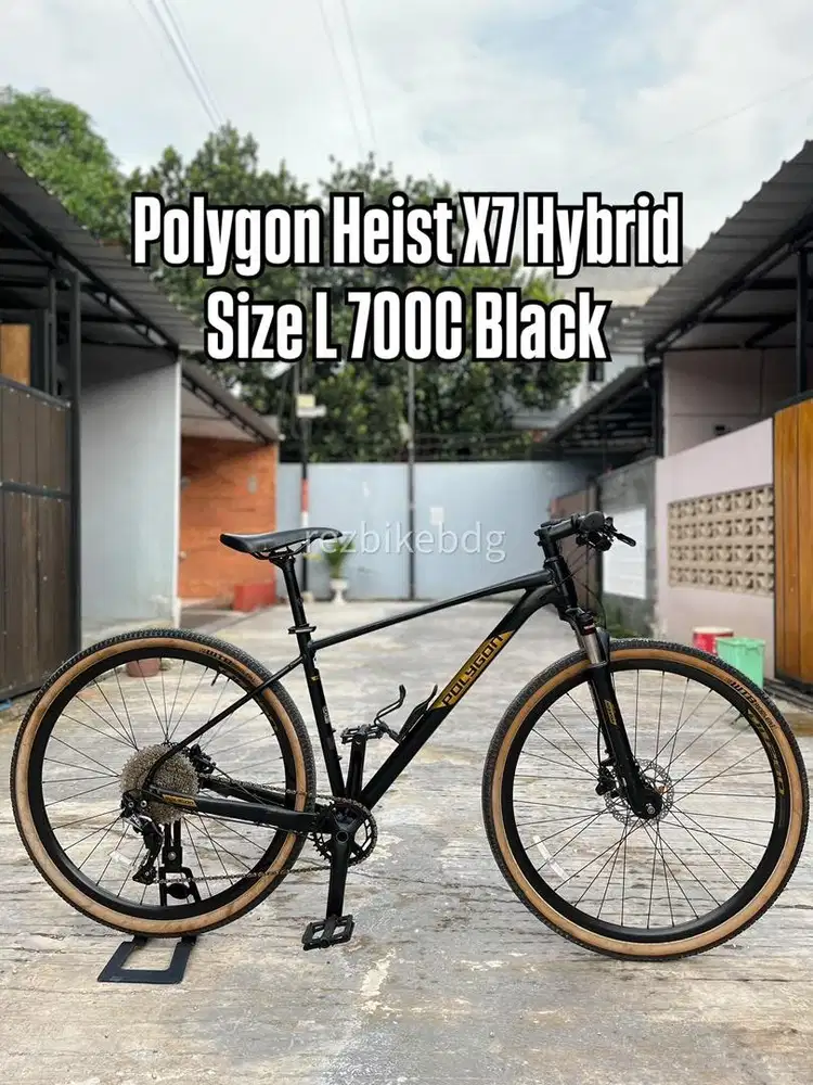 Sepeda Hybrid Polygon Heist X7 700C/29er size L Black Mulus