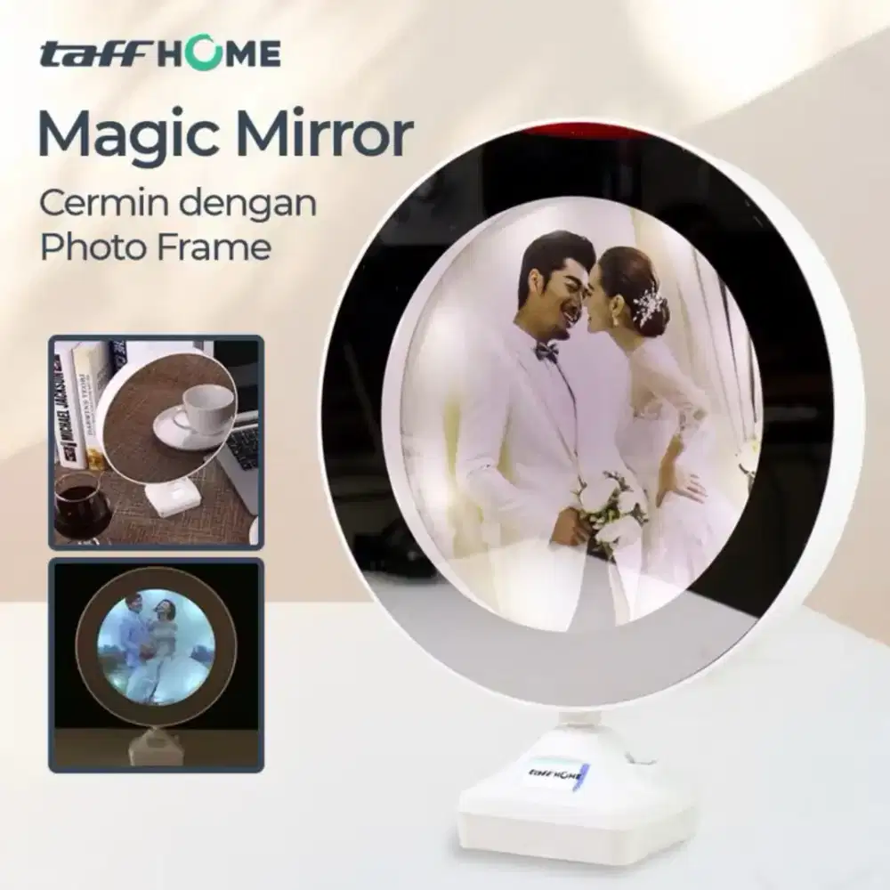 TaffHOME Cermin Magic Mirror dengan Photo Frame - A1240 - White