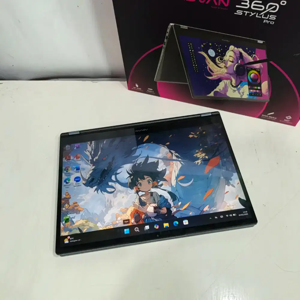 Advan 360 Stylus pro Amd ryzen 5 7430U Ram 8gb ssd 512gb fullset