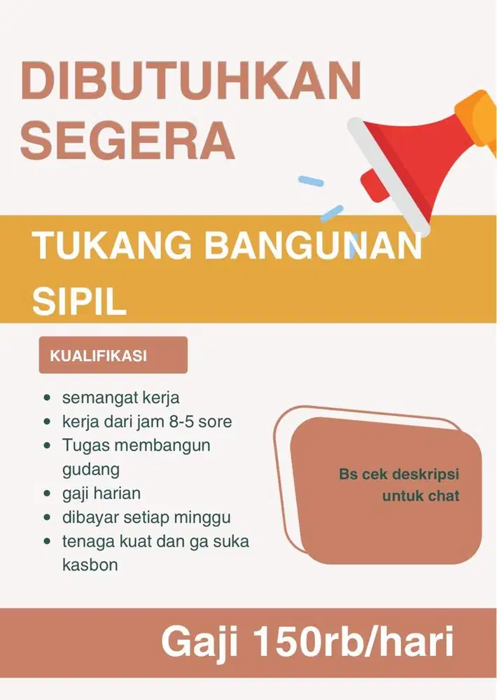 Lowongan Tukang Bangunan