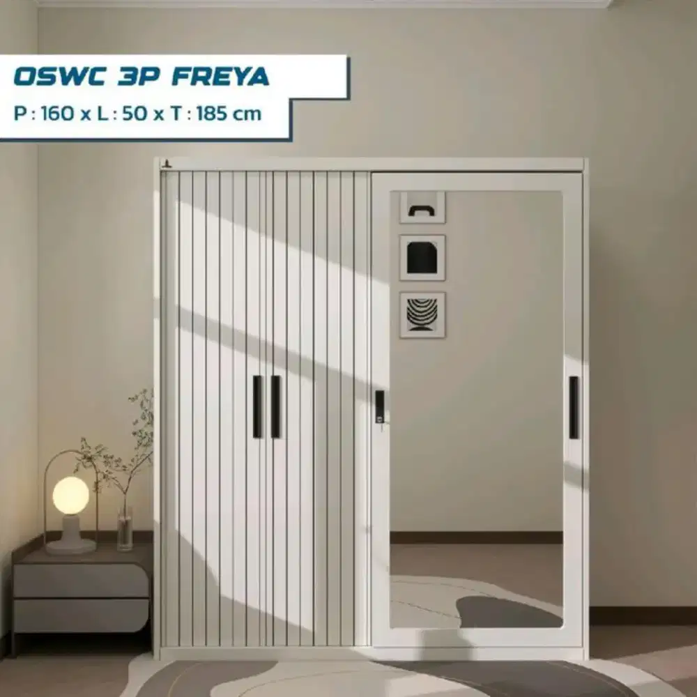Lemari Pakaian Besi Olymsteel OSWC 3 Pintu Series (Ars)