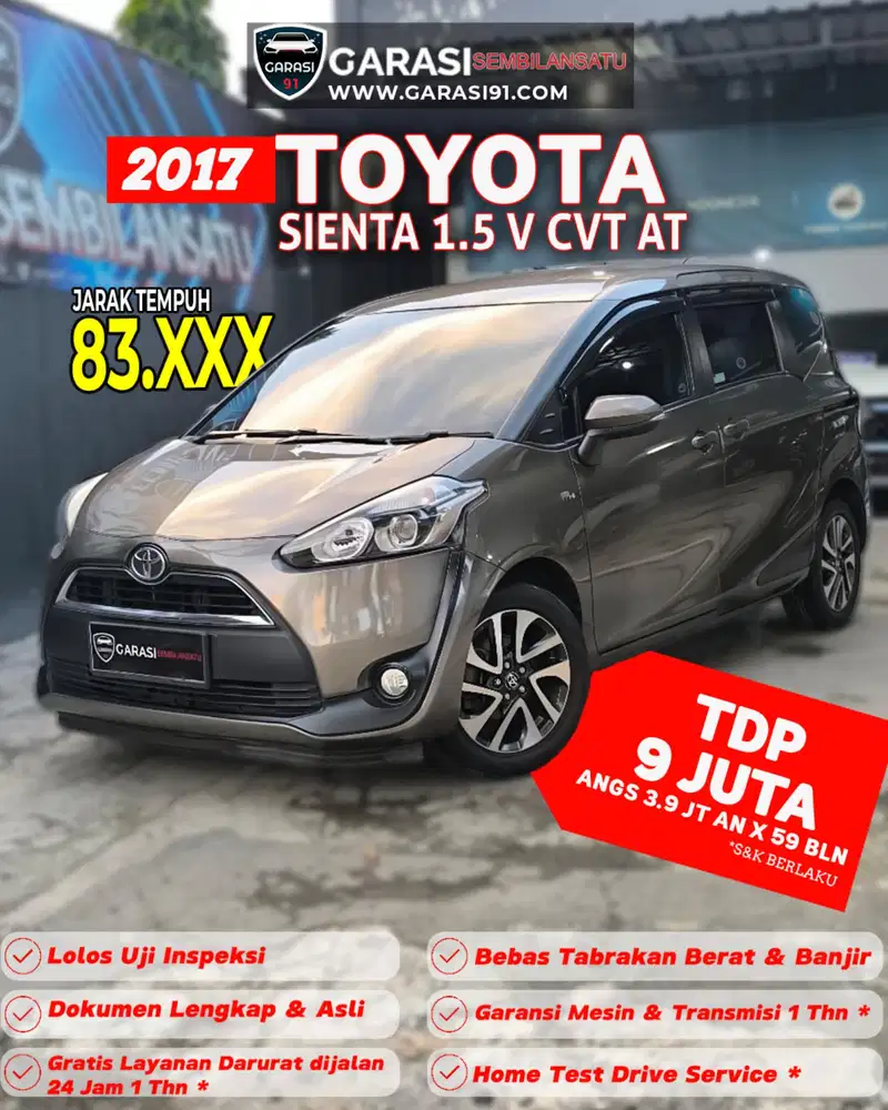 [TDP 9 Jt ] Sienta V 1.5 Cvt 2017