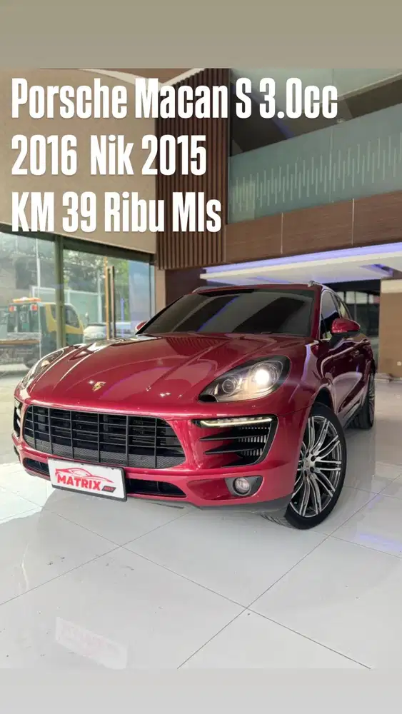 Porsche Macan S 3.0cc 2016 Nik15 Red on Red siap pakai