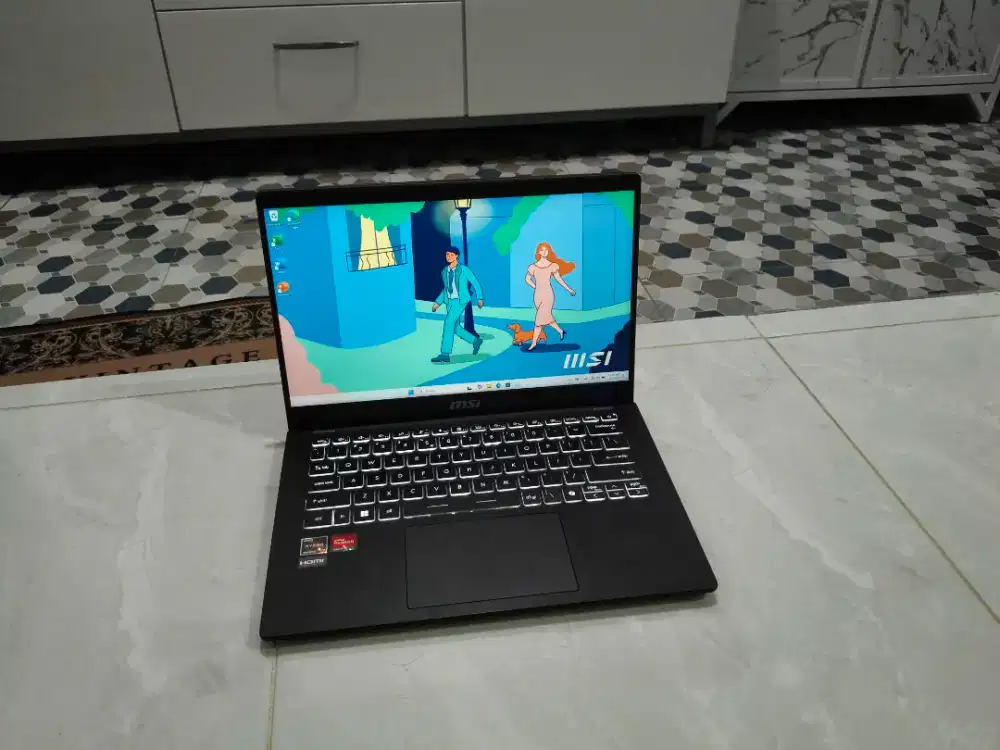 MSI Ryzen 7 7730U Ram 16GB SSD Nvme 512GB laptop siap pakai