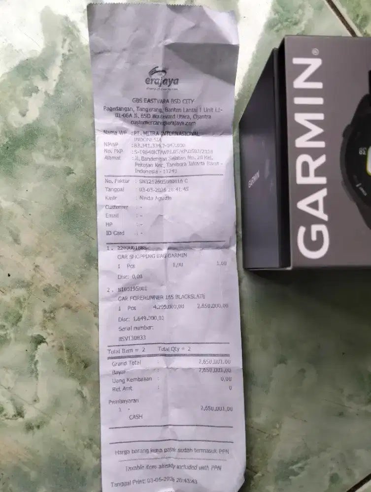 Jam tangan garmin 165