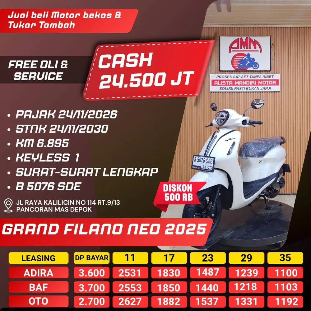 GRAND FILANO NEO 2025 BISA CASH/KREDIT/TRADE IN/PAKAI CC/PAYLATER
