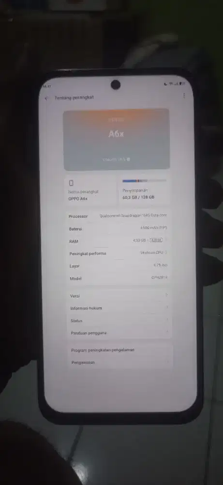 Oppo A6x 4/128 jual butuh