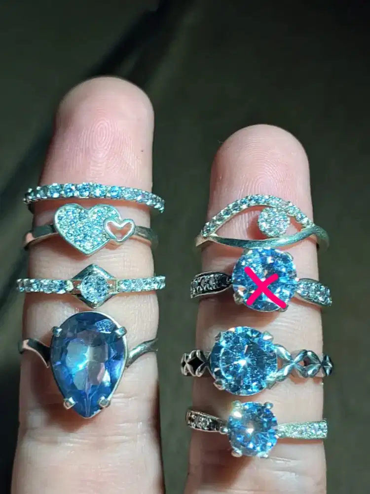Jual borongan semua nya cincin perak batu natural