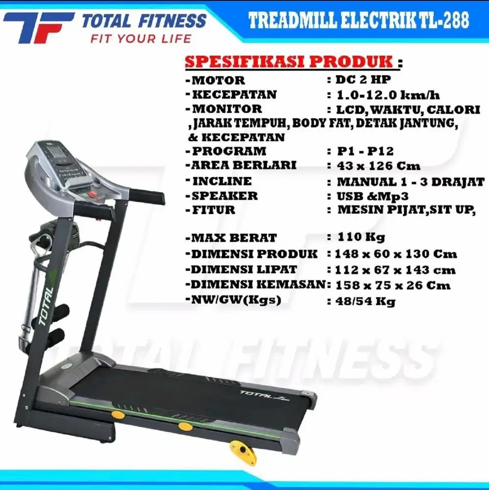 TREADMILL ELECTRIK TL-288