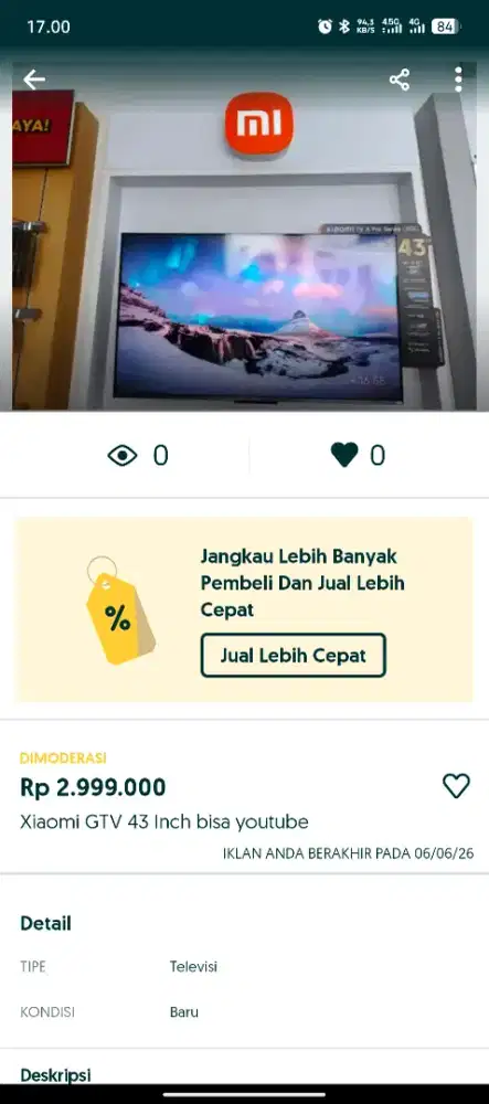 Android tv xiaomi 43 inch bisa youtube, netflix, dll