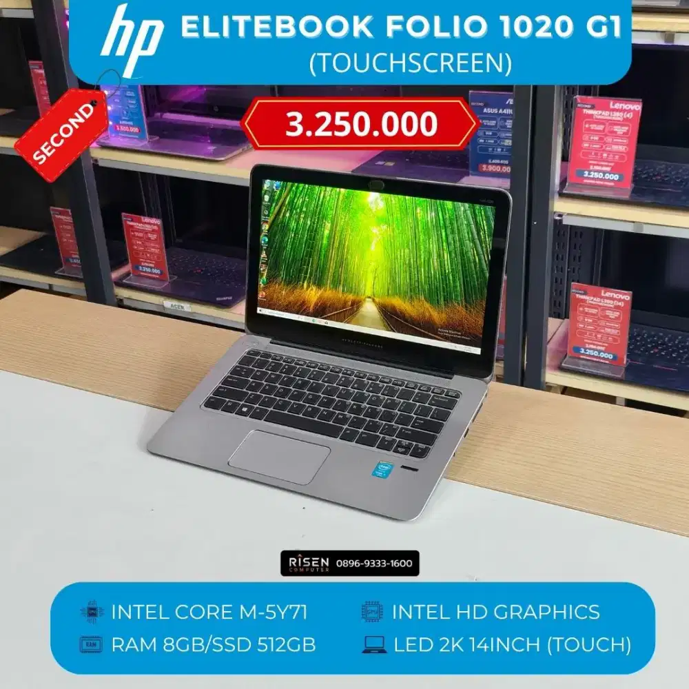 HP ELITEBOOK FOLIO 1020 G1 Core M-5Y71 RAM 8GB SSD 512GB 2K 14inch